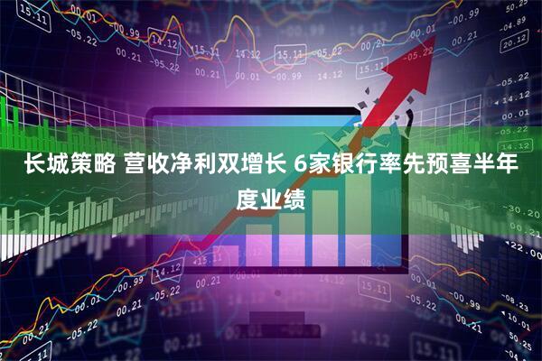 长城策略 营收净利双增长 6家银行率先预喜半年度业绩